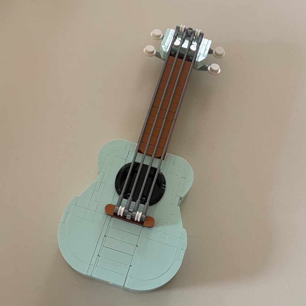 LEGO Pastel Green Guitar with Brown Accents